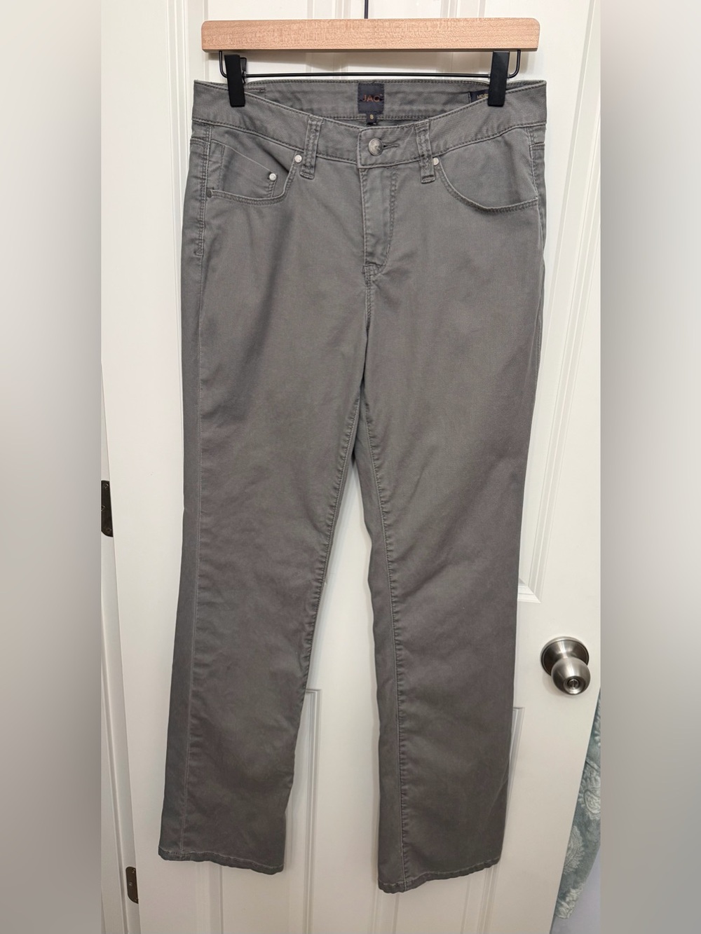 JAG Mid Rise Bootleg Bootcut Gray Waist 8